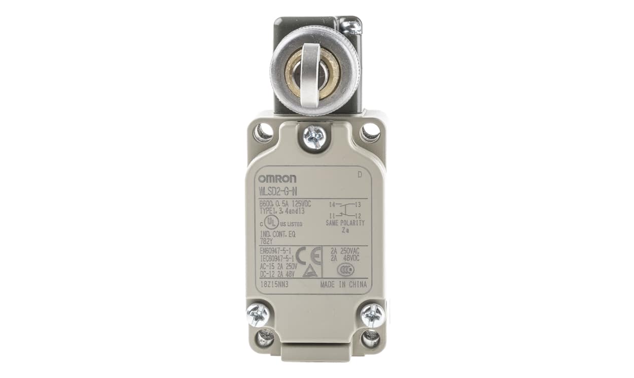Omron WLSD2-G-N, WL Series Roller Plunger Limit Switch, NO/NC, IP67, SPST, 500V ac Max, 10A Max