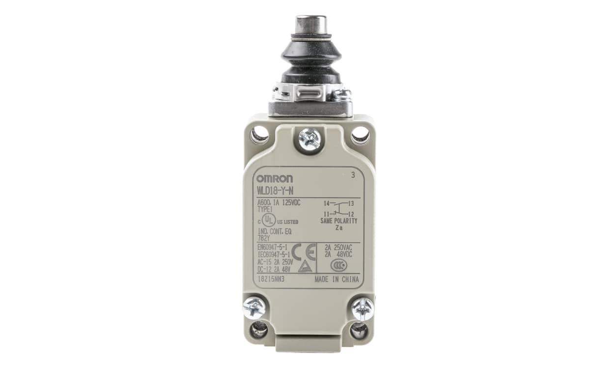 Omron WLD18-Y-N, WL Series Plunger Limit Switch, NO/NC, IP67, SPST, 500V ac Max, 10A Max