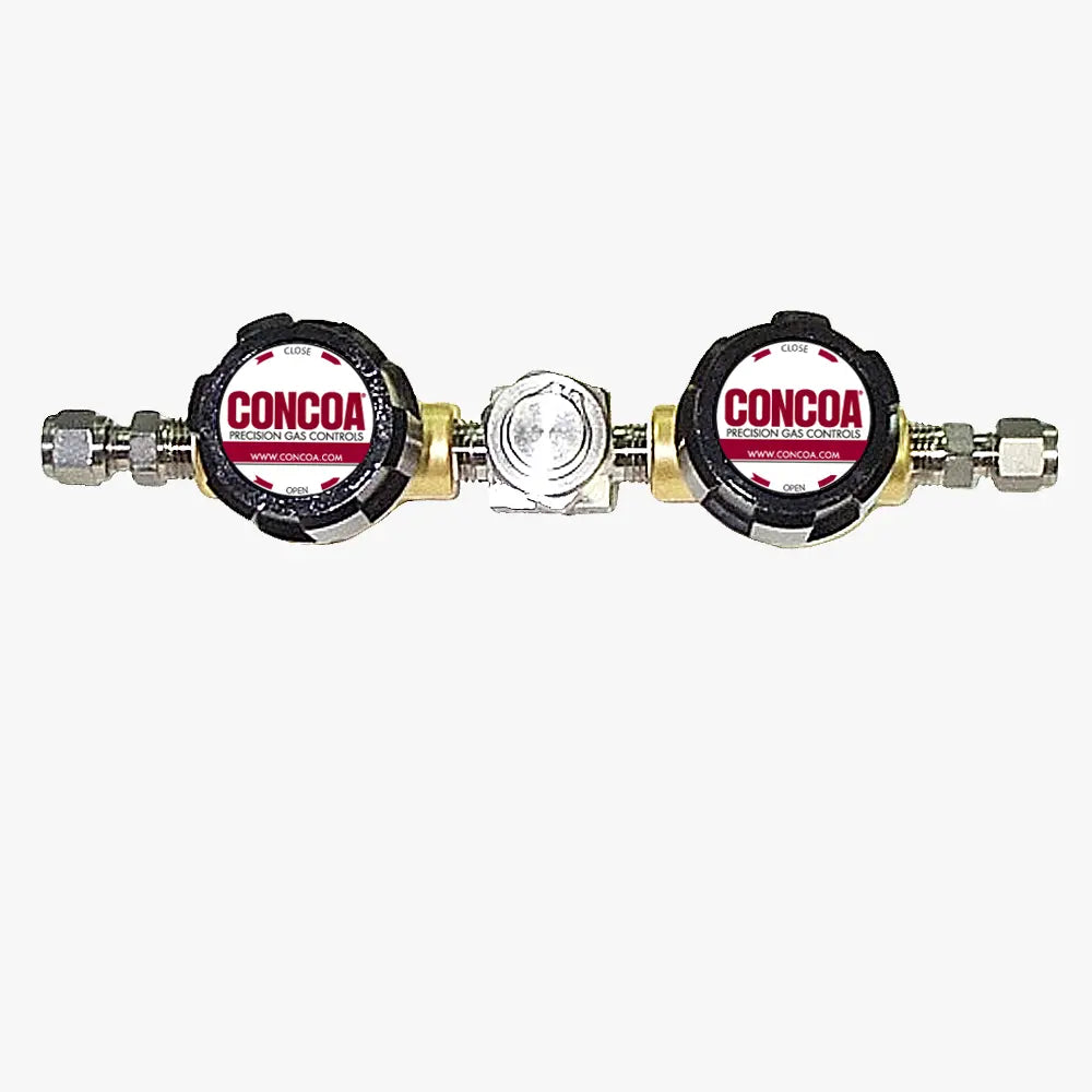 CONCOA 5806001-01-001 | 6000 Series Gas Filter | 2-Micron Brass Tee Filter, 1/4 in Tube