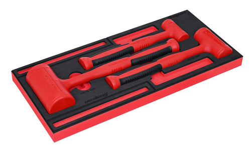 Snap-on HBFE301FR | Soft Grip Dead Blow Hammer Set with PRO-FI Organiser | 3 pc, 16/32/56 oz, Red