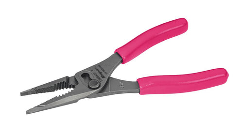 Snap-on LN46ACFEP | 7" Talon Grip Long-Nose Slip-Joint Pliers | 7 in long, Electric Pink
