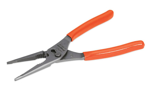 Snap-on LN47ACFO | 9" Talon Grip Long-Nose Slip-Joint Pliers | 9-1/2 in long, Orange