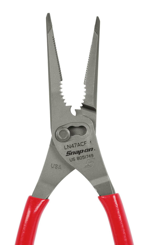 Snap-on LN47ACFHV | 9" Talon Grip Long-Nose Slip-Joint Pliers | 9-1/2 in long, Hi-Viz