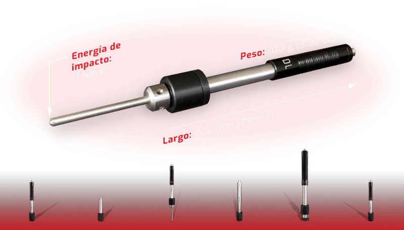 DMQ QHS302 | Type DL Leeb Impact Device | 11 Nmm impact energy, 202 mm - generaltechuae