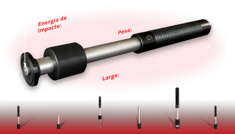 DMQ QHS611 | Type G Leeb Impact Device | 90 Nmm impact energy, 254 mm - generaltechuae