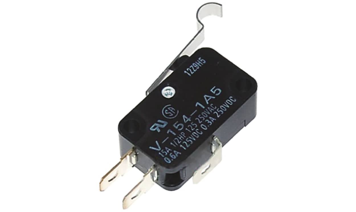 Omron VX-54-1C23, Simulated Roller Lever Micro Switch, Tab Terminal, 5 A @ 250 V ac, SPDT, IP40