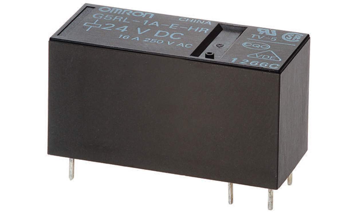 Omron G5RL-1-E-HR DC5, PCB Mount Power Relay, 5V dc Coil, 16A Switching Current, SPDT