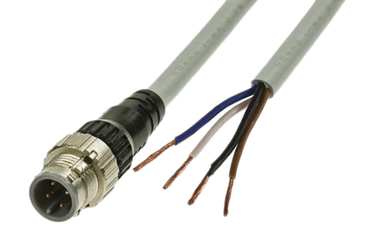 Omron XS5H-D421-D80-F, Straight Male 4 way M12 to Unterminated Sensor Actuator Cable, 2m