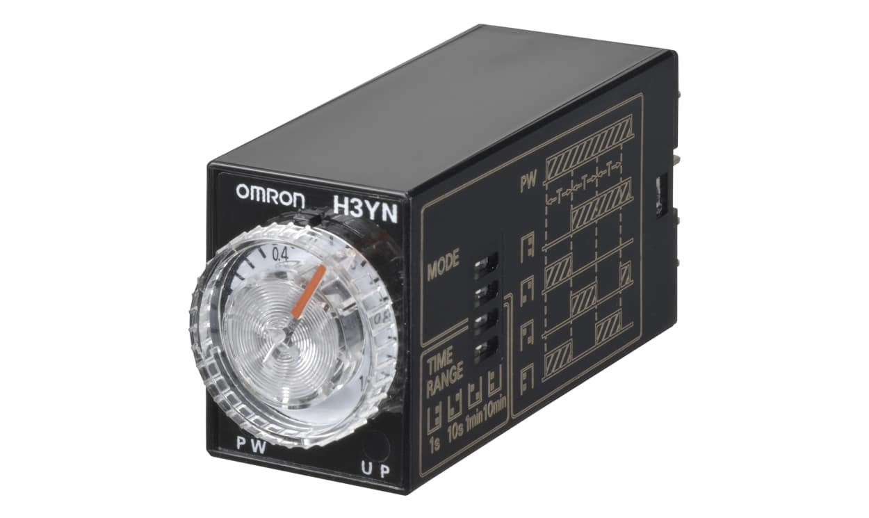 Omron H3YN-21-B AC200-230, H3YN Series Panel Mount Timer Relay, 200 → 230V ac, 4-Contact, 0.1 min → 10h, DPDT - generaltechuae