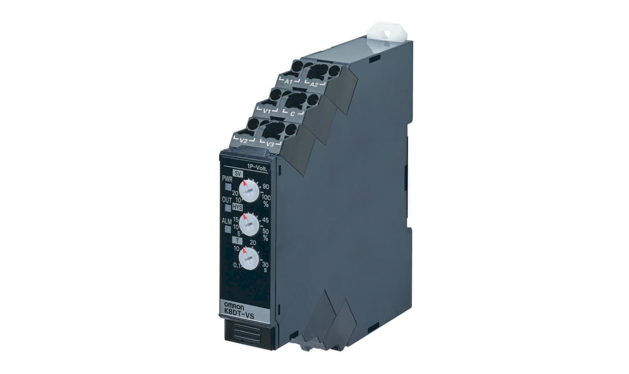 Omron K8DT-VS2CA, Voltage Monitoring Relay, 1 Phase, SPDT, 10 V, 30 V, 150 V, DIN Rail - generaltechuae
