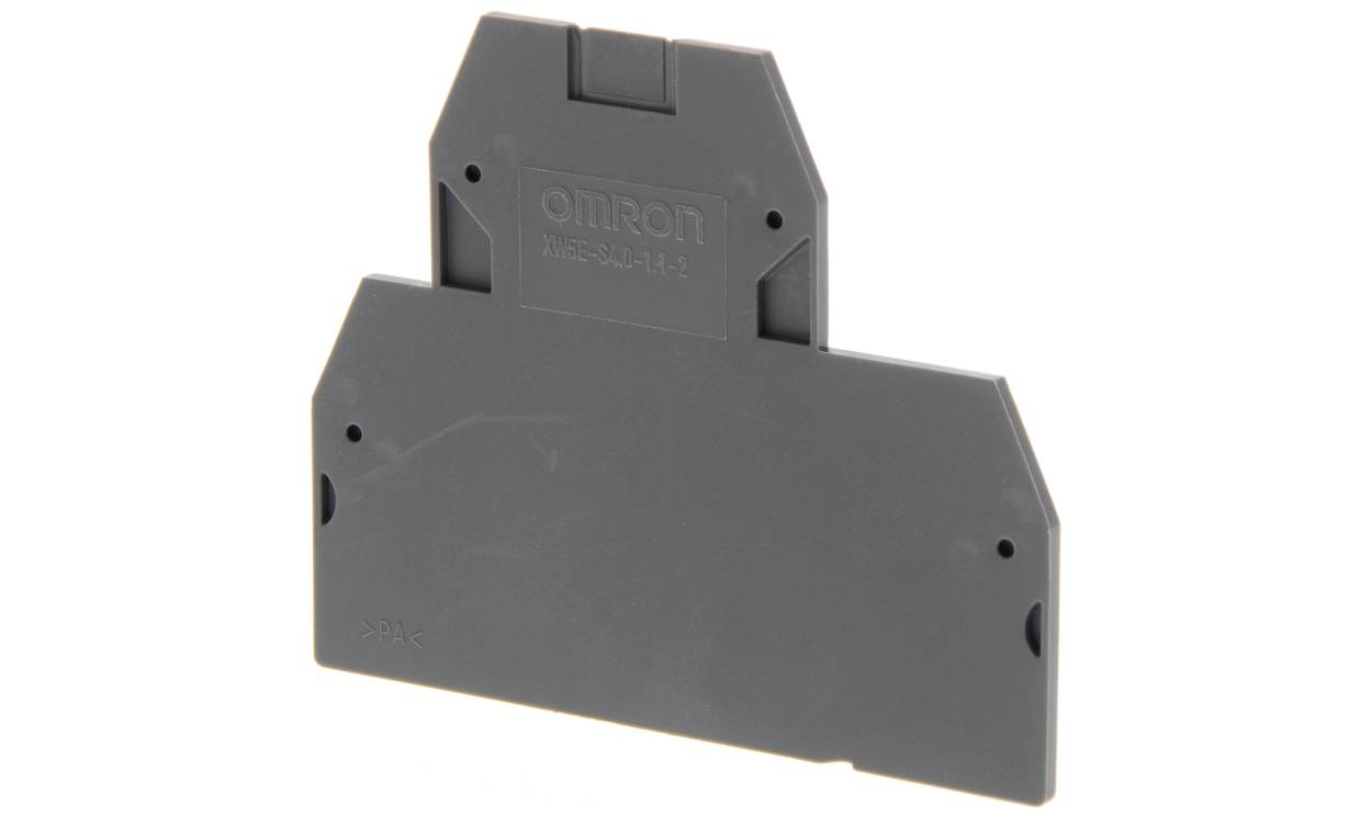 Omron XW5ES40112, XW5E End Cover for use with XW5G-S4.0-1.1-2 Grounding Terminal Block, XW5T-S4.0-1.1-2 Feed Through Terminal Block,