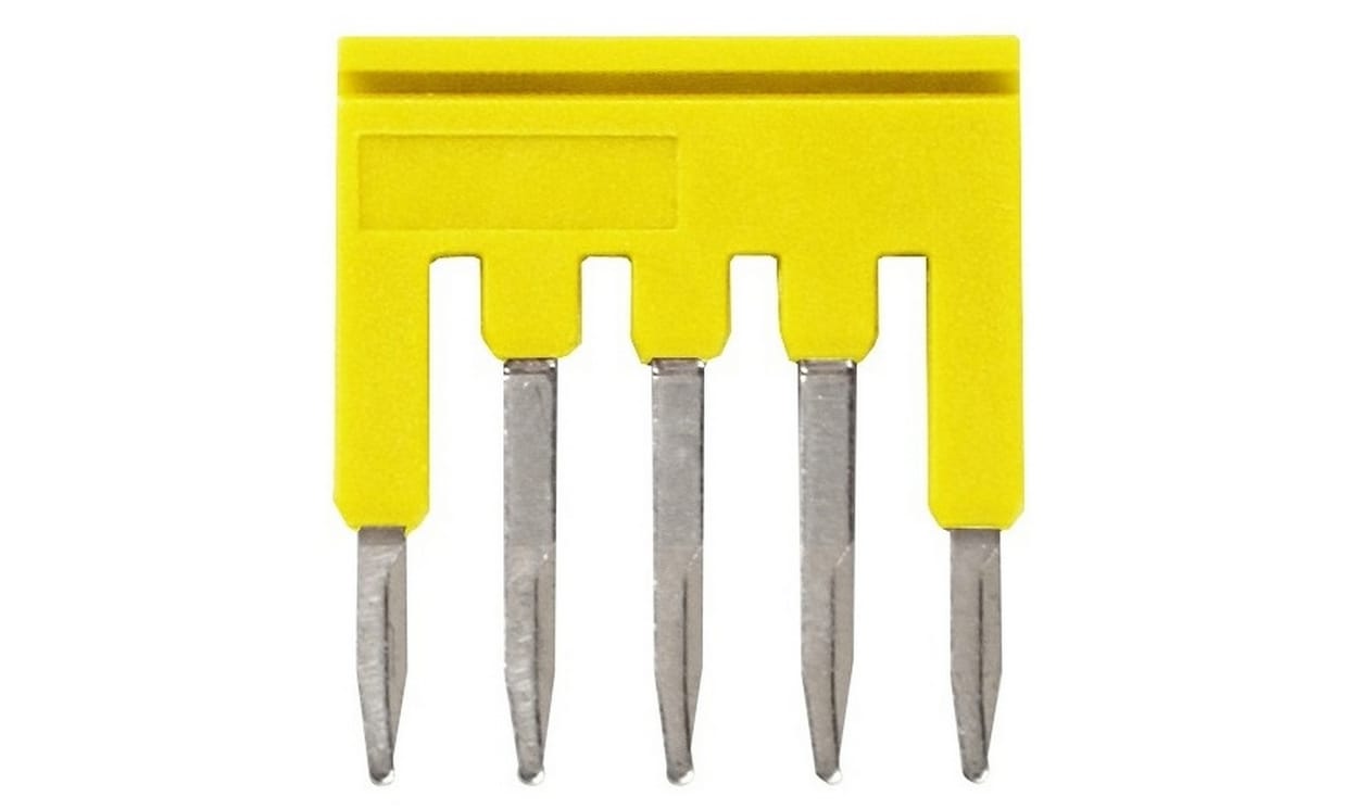 Omron XW5S-P1.5-5YL, XW5S Short Bar for use with XW5G-P1.5-5 Grounding Terminal Block, XW5T-P1.5-5 Feed Through Terminal Block