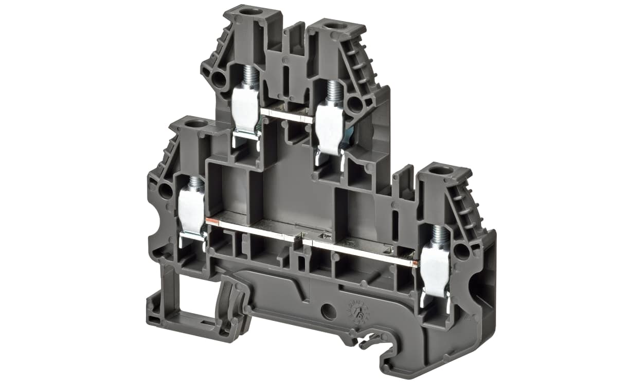 Omron XW5TS40112, XW5T Series Grey, 4mm², Double-Level, Screw Termination