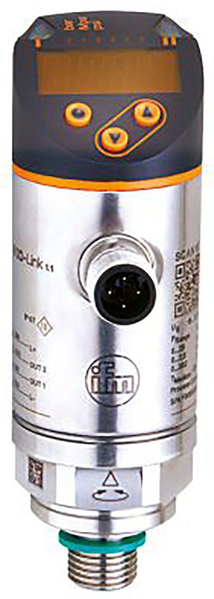 ifm PN2598, Pressure Sensor, -12.5mbar Min, 0.25bar Max, Analogue + PNP-NO/NC Programmable Output, Relative Reading