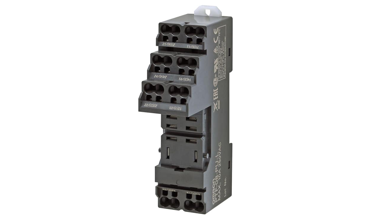 Omron PTF-08-PU-L, LY 250V Chassis Mount Relay Socket, for use with 2 Pole PTF Series - generaltechuae