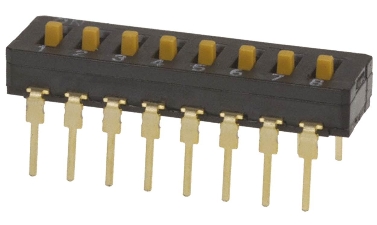 Omron A6D-8103, 8 Way Through Hole DIP Switch 8P