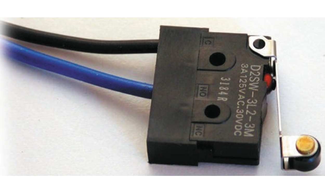 Omron D2SW-3L2-3M, Roller Lever Micro Switch, Pre-wired Terminal, 3 A @ 30 V dc, SPST, IP67