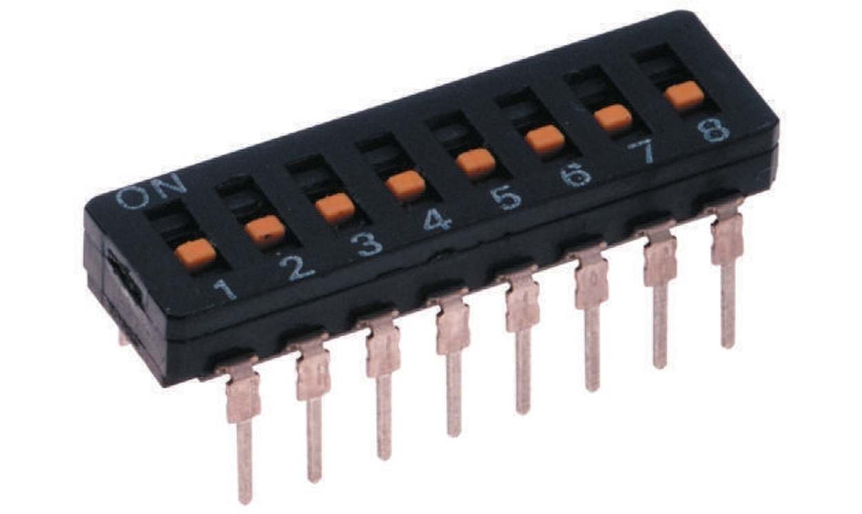 Omron A6T-6104, 6 Way Through Hole DIP Switch 6P