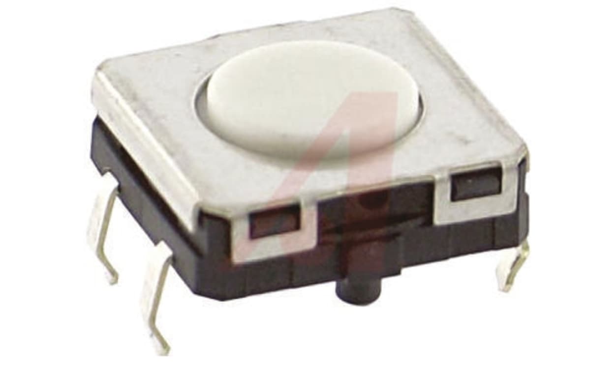 Omron B3W-4005, IP67 Yellow Plunger Tactile Switch, SPST 50 mA @ 24 V dc 0.75mm Through Hole