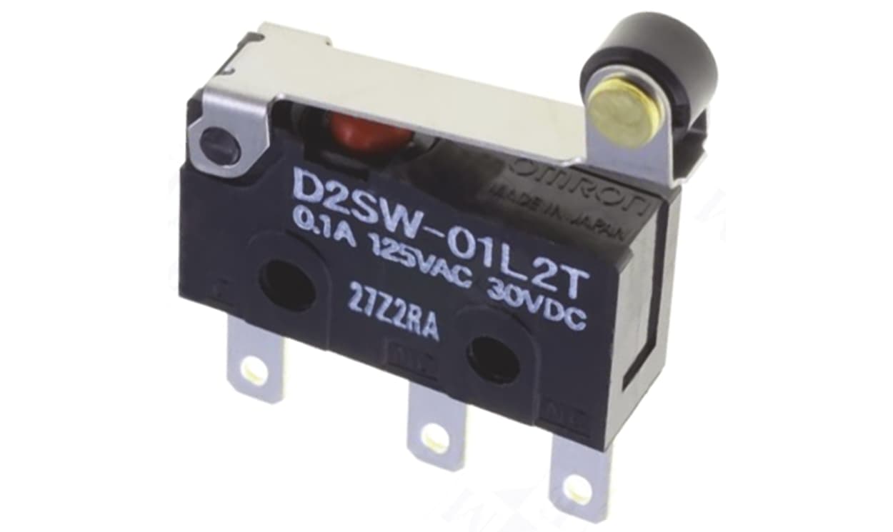 Omron D2SW-3L2T, Roller Lever Micro Switch, Tab Terminal, 3 A @ 30 V dc, SPDT, IP67