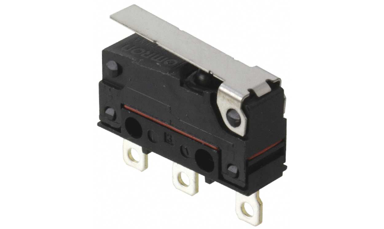 Omron D2SW-P01L1H, Hinge Lever Micro Switch, Solder Terminal, 100 mA @ 30 V dc, SPDT, IP67
