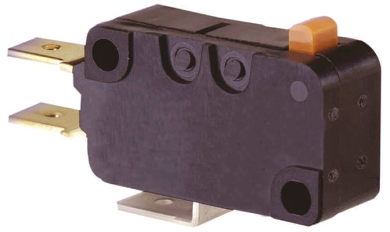 Omron V-16-3C5, Pin Plunger Micro Switch, Tab Terminal, 16 A @ 250 V ac, SPST, IP40