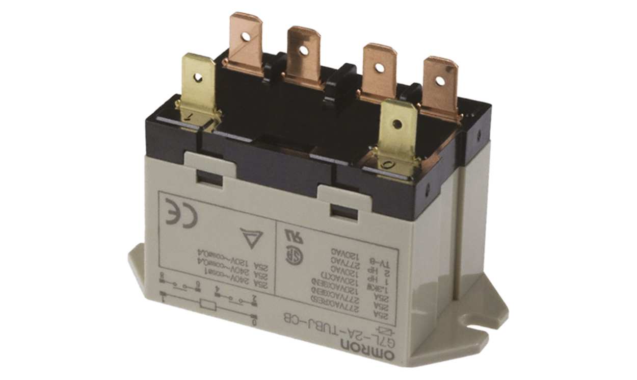Omron G7L-2A-TUB AC12, Panel Mount Power Relay, 12V ac Coil, 25A Switching Current, DPST