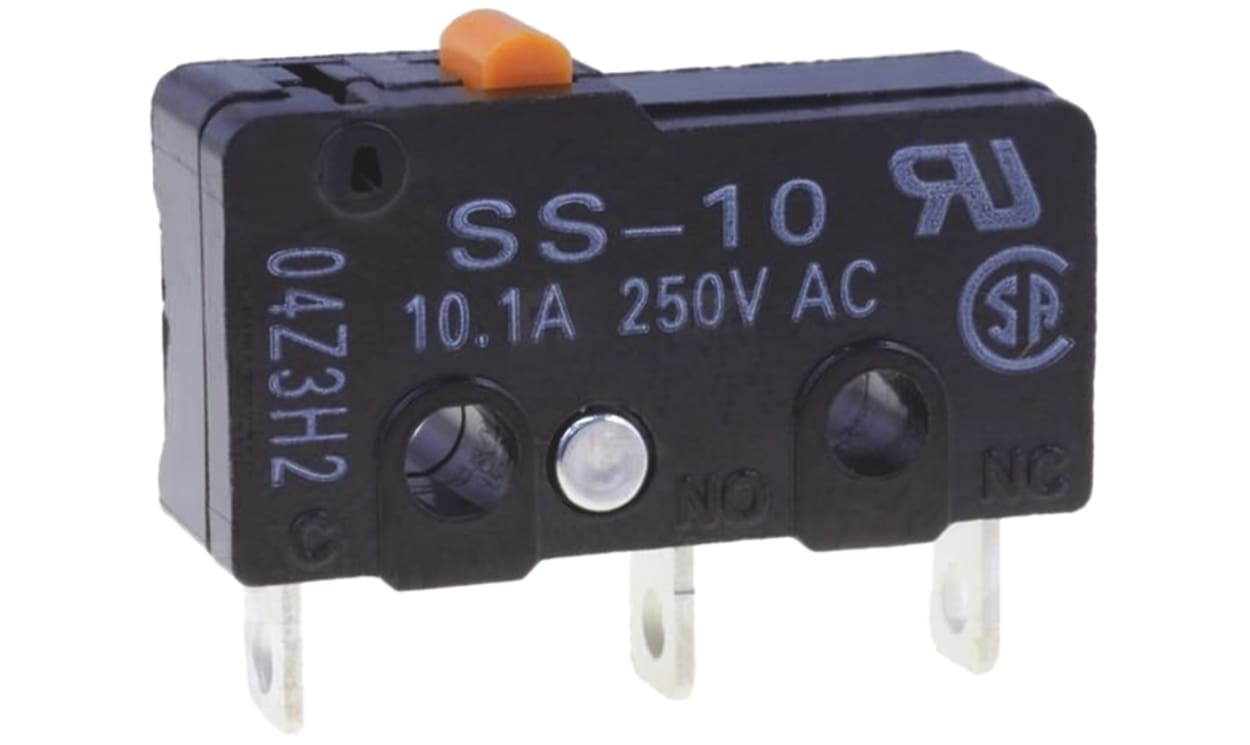 Omron SS-5-2, Pin Plunger Micro Switch, Solder Terminal, 5 A @ 125 V ac, SPST, IP40
