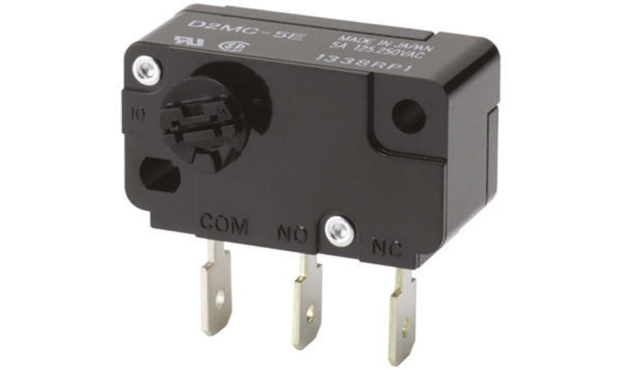Omron D2MC-5H, Rotary Micro Switch, Tab Terminal, 5 A @ 250 V ac, SPDT, IP40