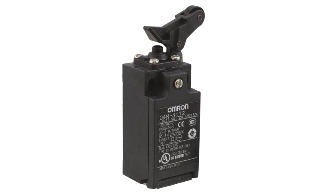 Omron D4N-4172, D4N Series Roller Lever Limit Switch, NO/NC, DPST
