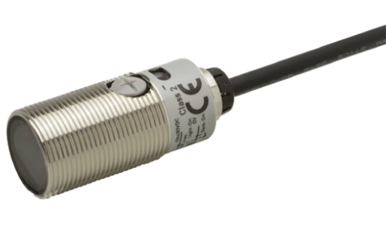 Omron E3FB-BN12 2M, Clear Object Detection Photoelectric Sensor, Barrel Sensor, 100 mm → 2 m Detection Range