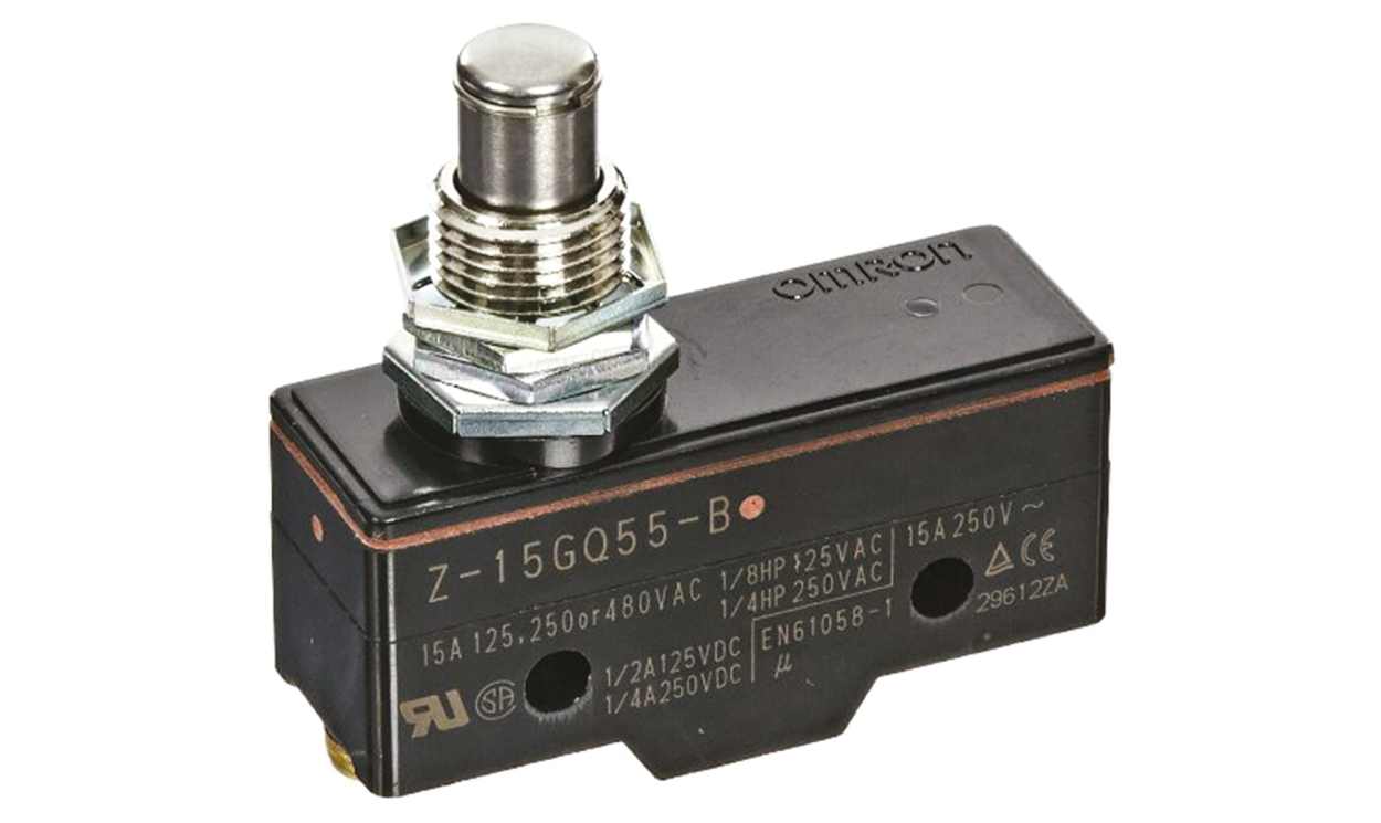 Omron Z-15GQ55-B, Plunger Limit Switch, NO/NC, IP00, SPDT, Thermosetting Resin Housing, 500V ac Max, 15A Max
