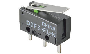 Omron D2FS-FL-N, Hinge Lever Micro Switch, PCB Straight Terminal, 100 mA @ 5 V dc, SPST, IP40