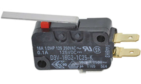 Omron D3V-16G2-1C25-K, Hinge Lever Micro Switch, Quick Connect Terminal, 16 A @ 250 V ac, SP-CO, IP40