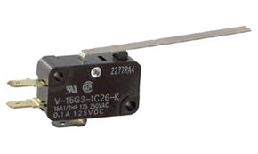 Omron V-15G3-1C26-K, Long Hinge Lever Micro Switch, Quick Connect Terminal, 15 A @ 250 V ac, SP-CO, IP40