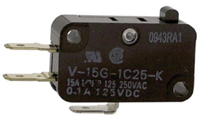 Omron V-15G-1C25-K, Pin Plunger Micro Switch, Quick Connect Terminal, 15 A @ 250 V ac, SP-CO, IP40