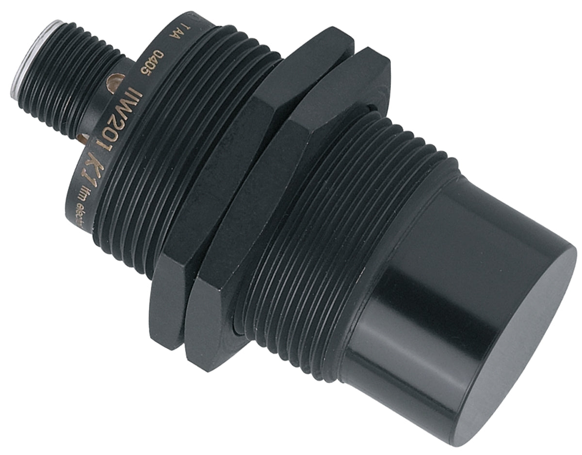 ifm IIW201, Inductive Threaded Barrel Proximity Sensor, M30, 22 mm Detection, PNP NO, 10 → 30 V dc