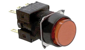 Omron A165L-TRM-24D-2, A16 Series Illuminated Push Button, Panel Mount, 16mm Cutout, DPDT, IP65