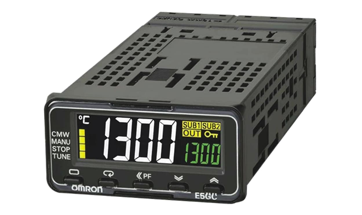 Omron E5GC-CX2DCM-000, E5GC Panel Mount PID Temperature Controller, 48 x 48mm, 1 Output Linear, Analogue, 4-20 mA, 24 V ac/dc Supply - generaltechuae