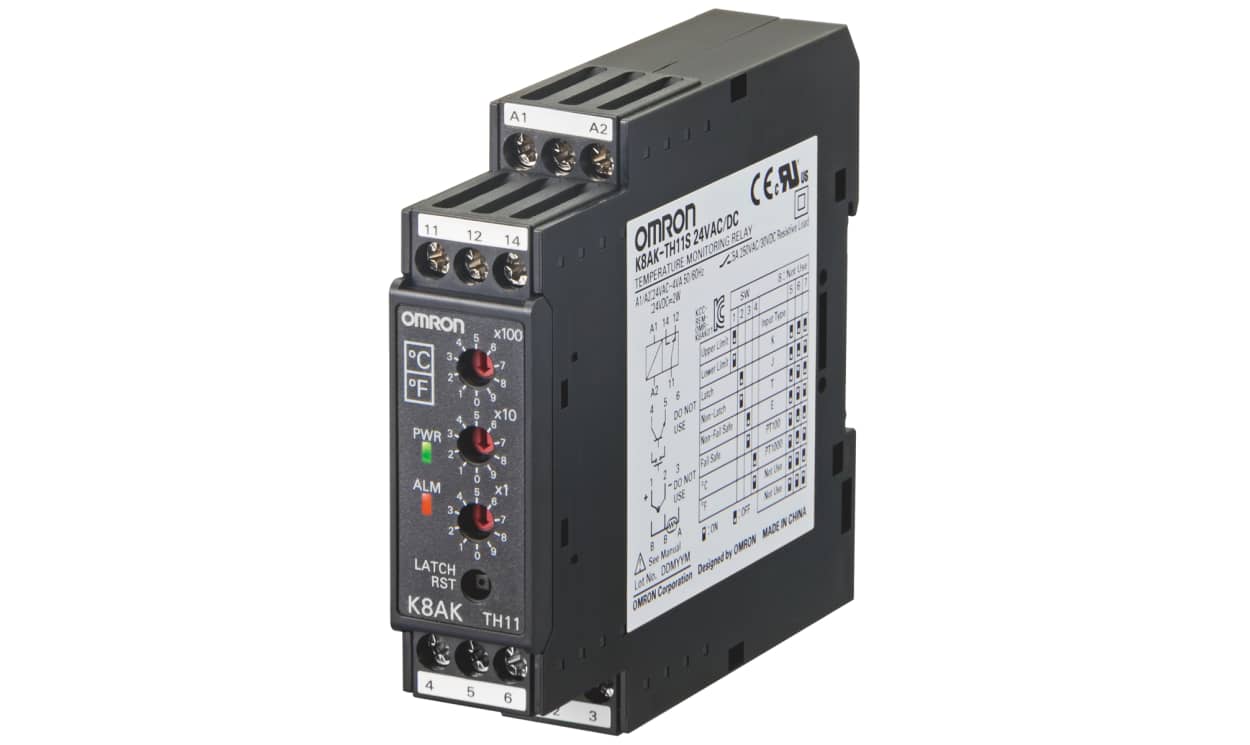 Omron K8AK-TH12S 24VAC/DC, Temperature Monitoring Relay, SPDT, DIN Rail - generaltechuae
