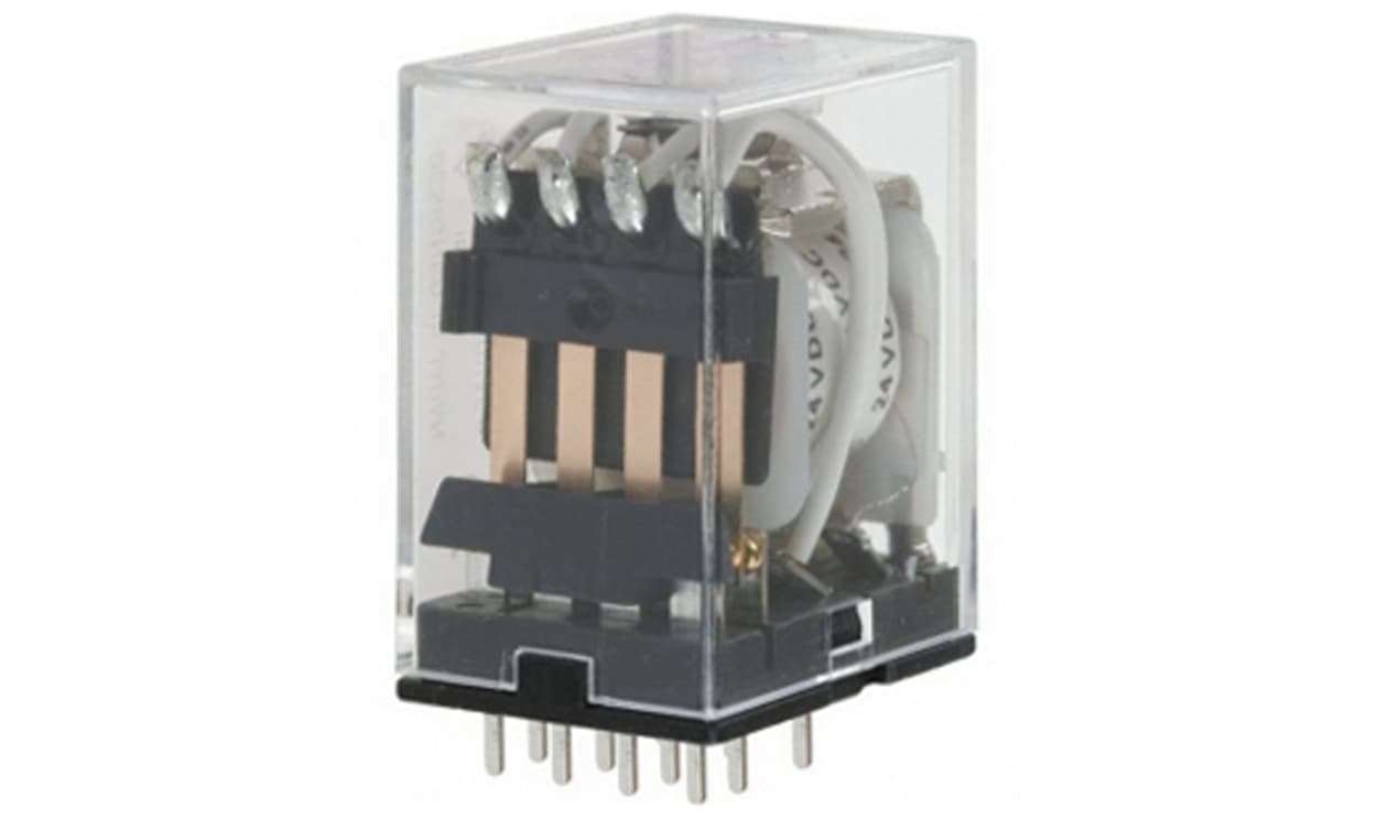 Omron MY4-02 110/120VAC, PCB Mount Power Relay, 120V ac Coil, 3A Switching Current, 4PDT