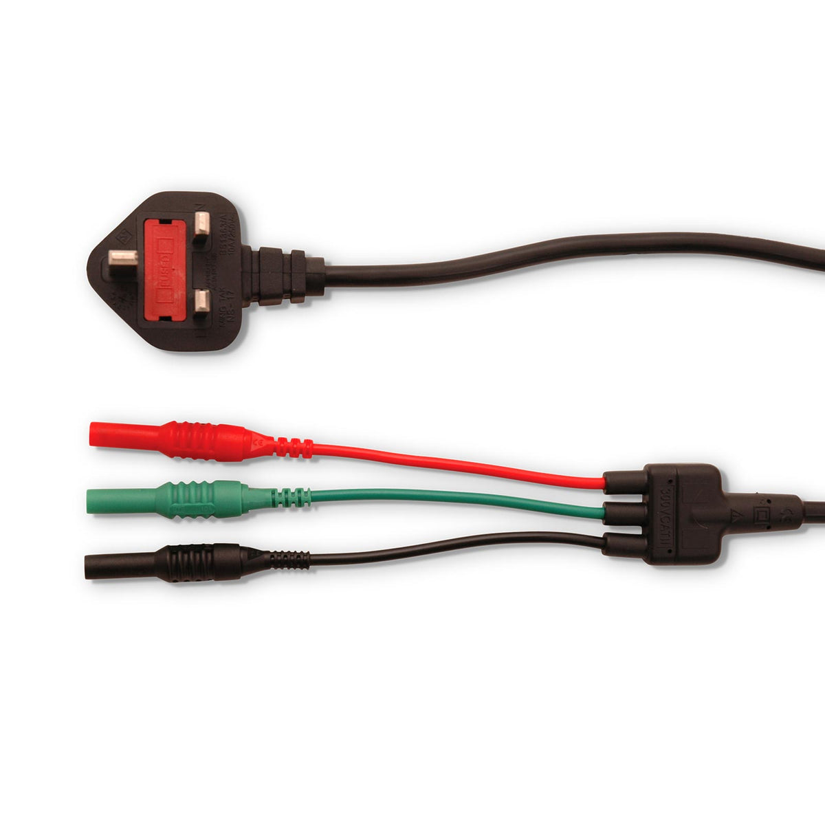 Martindale MARTL206 | TL206 Mains Test Lead | 3A Fused, 3 x 4mm Plugs - generaltechuae