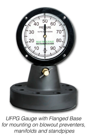 Matherne Flange Mounted Pressure Gauge | 6 in Dial, 0-1,000 to 0-15,000 psi, API 6A Flange - generaltechuae
