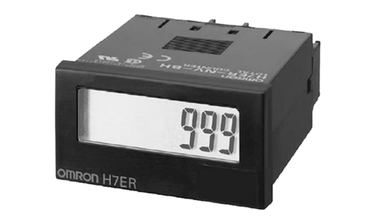 Omron H7ER-N-B, H7ER Tachometer, 4 Digit LCD, 1kHz