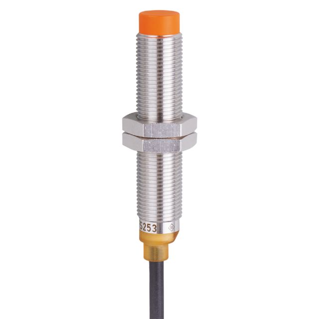 ifm IFS283, Inductive Threaded Barrel Proximity Sensor, M12, 7 mm Detection, NPN NC, 10 → 30 V dc