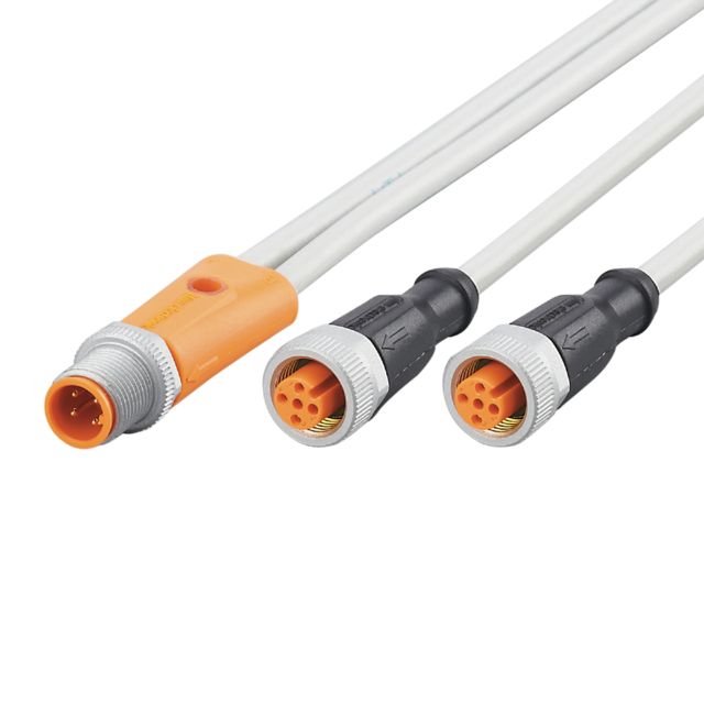 ifm EVW178, Straight Male 2 way M12 to Straight Female 2 way M12 Sensor Actuator Cable, 300mm