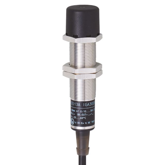 ifm IG001A, Inductive Threaded Barrel Proximity Sensor, M18, 8 mm Detection, 2-Wire NO, 20 → 250 V ac/dc, 20