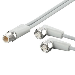 ifm EVF333, Straight Male 5 way M12 to Right Angle Female 5 way M12 Communication Cable, 2m