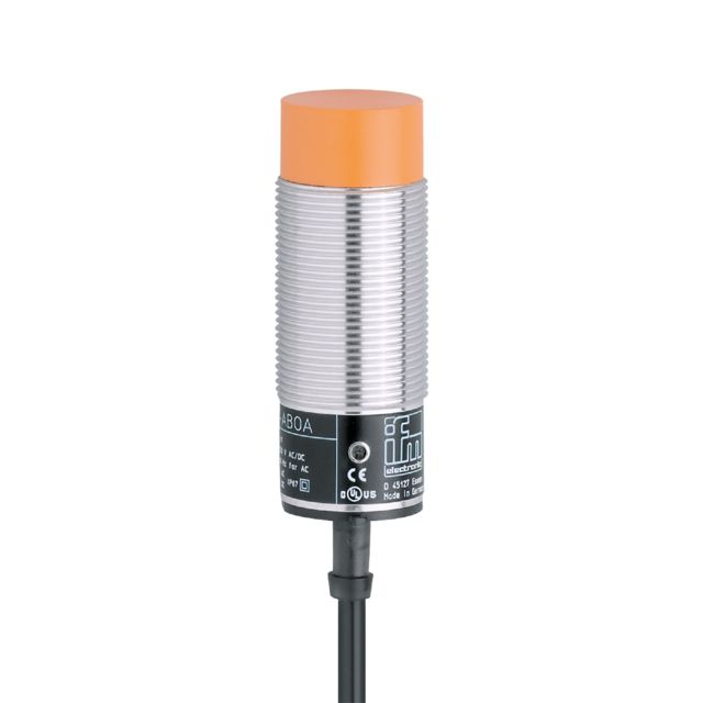 ifm II5443, Inductive Threaded Barrel Proximity Sensor, M30, 15 mm Detection, PNP NO, 10 → 36 V dc