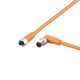 ifm EVT208, Right Angle Male 1 way M8 to Straight Female 1 way M8 Sensor Actuator Cable, 2m